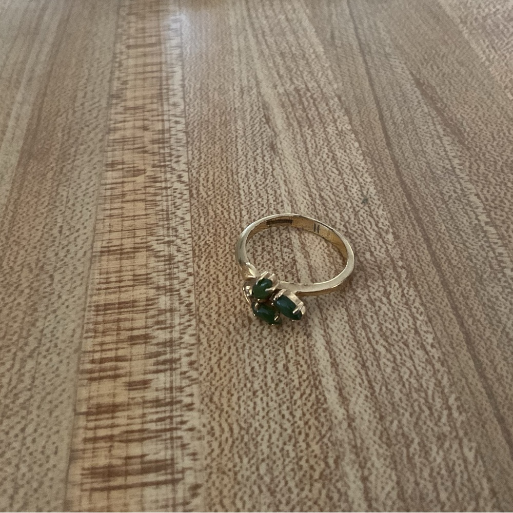 Elegant Gold Tone with Green Stones